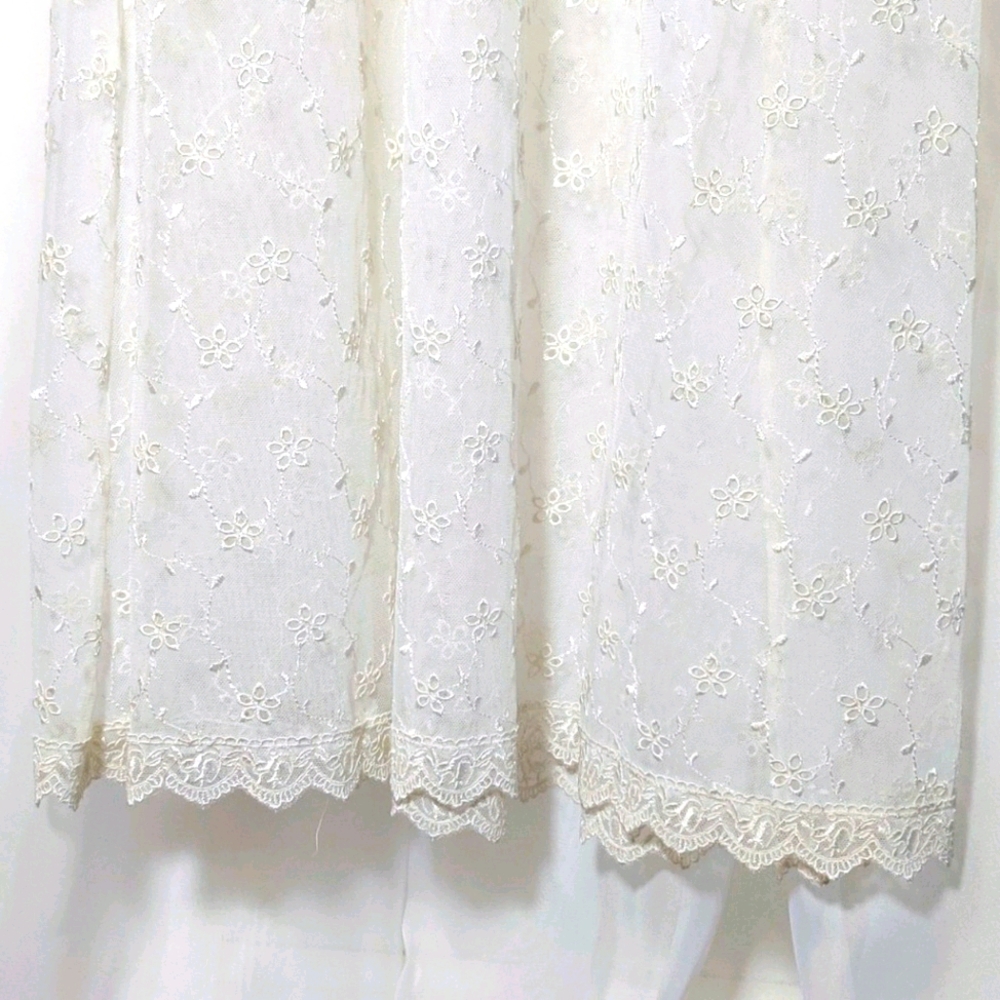 eyelet lace floor length dress with rose bow